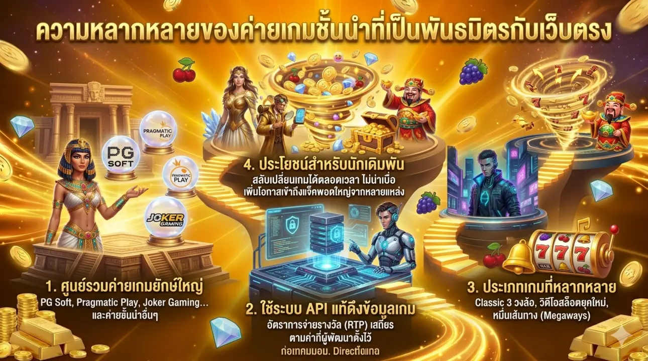 ค่ายเกมชั้นนำที่เป็นพันธมิตรกับเว็บตรง