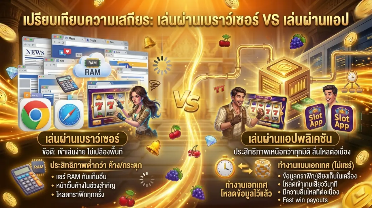 เทียบความเสถียร แอป VS เบราว์เซอร์